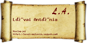 Lévai Antónia névjegykártya